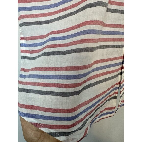 Original Penguin 100% Cotton Mens Striped Red White and Lightweight Shirt Large - Picture 5 of 7